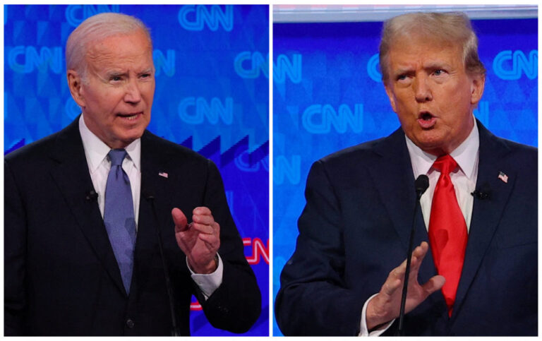 At CNN debate, Biden tries to confront Trump, who responds with falsehoods