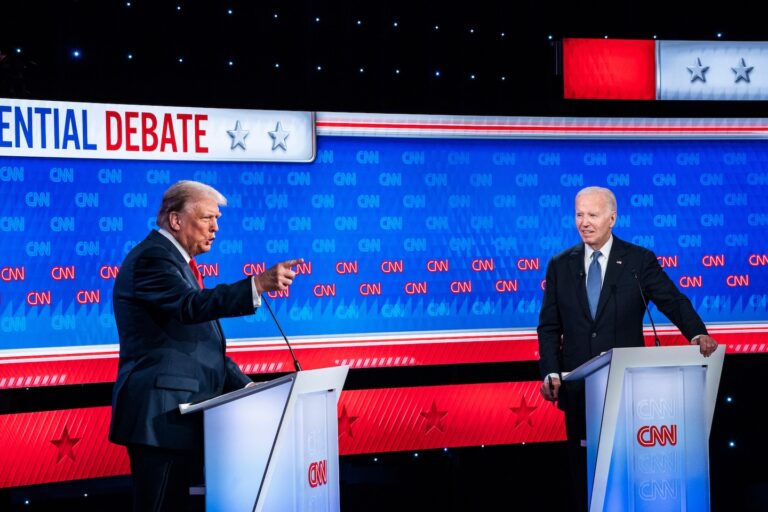 Men prefer Trump’s energetic falsehoods to Biden’s naked fragility