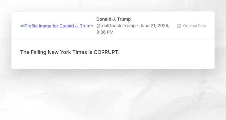 Donald J. Trump: “The Failing New York Times is CORRUPT!”