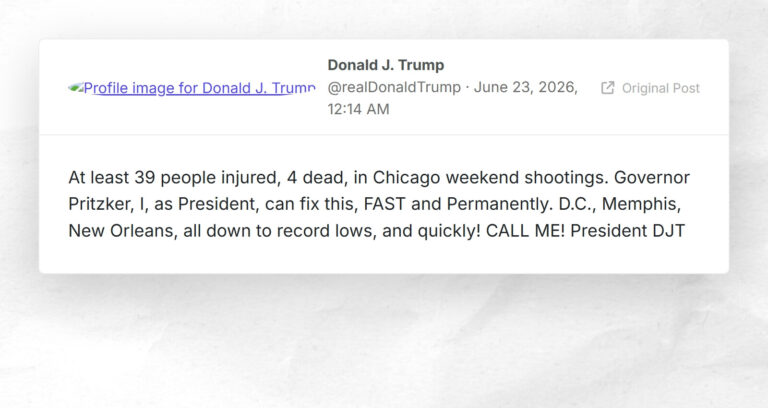 At least 39 people injured, 4 dead, in Chicago weekend shootings. Governor Pritzker, I, as President, can fix this, FAST and Permanently. D.C., Memphis, New Orleans, all down to record lows, and quickly! CALL ME! President DJT