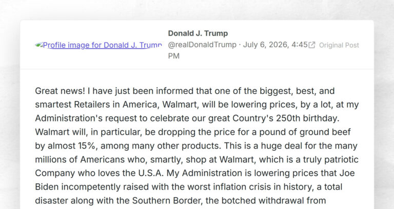 Donald J. Trump: “Great news! I have just been informed that one of the biggest, best, and sma…