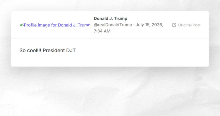 So cool!!! President DJT