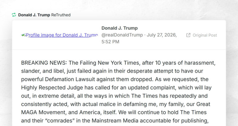 Donald J. Trump: “RT @realDonaldTrumpBREAKING NEWS: The Failing New York Times, after 10 years…