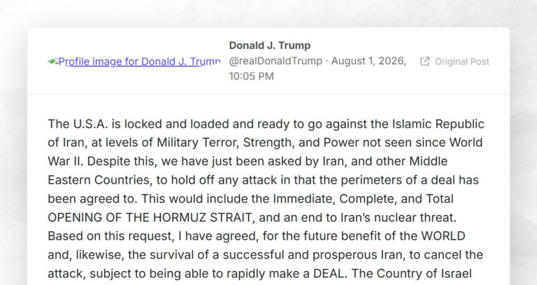 Donald J. Trump: “The U.S.A. is locked and loaded and ready to go against the Islamic Republic…
