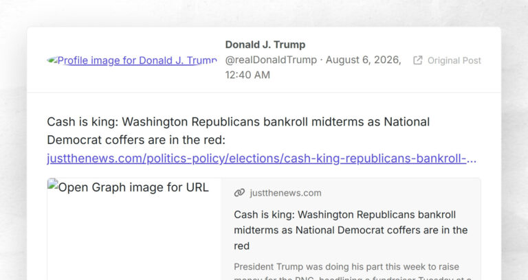 Donald J. Trump: “Cash is king: Washington Republicans bankroll midterms as National Democrat …
