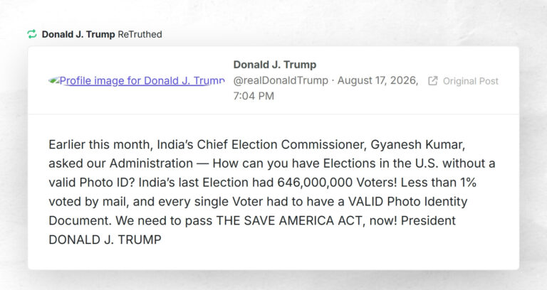Donald J. Trump: “RT @realDonaldTrumpEarlier this month, India’s Chief Election Commissioner, …