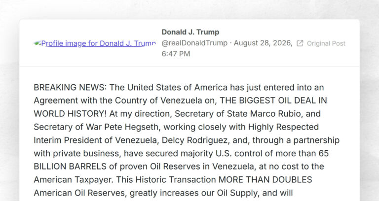 Donald J. Trump: “BREAKING NEWS: The United States of America has just entered into an Agreeme…
