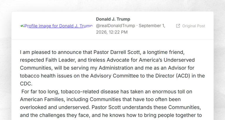Donald J. Trump: “I am pleased to announce that Pastor Darrell Scott, a longtime friend, respe…