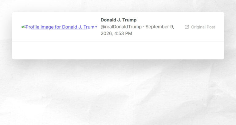Donald J. Trump video post from September 9, 2026